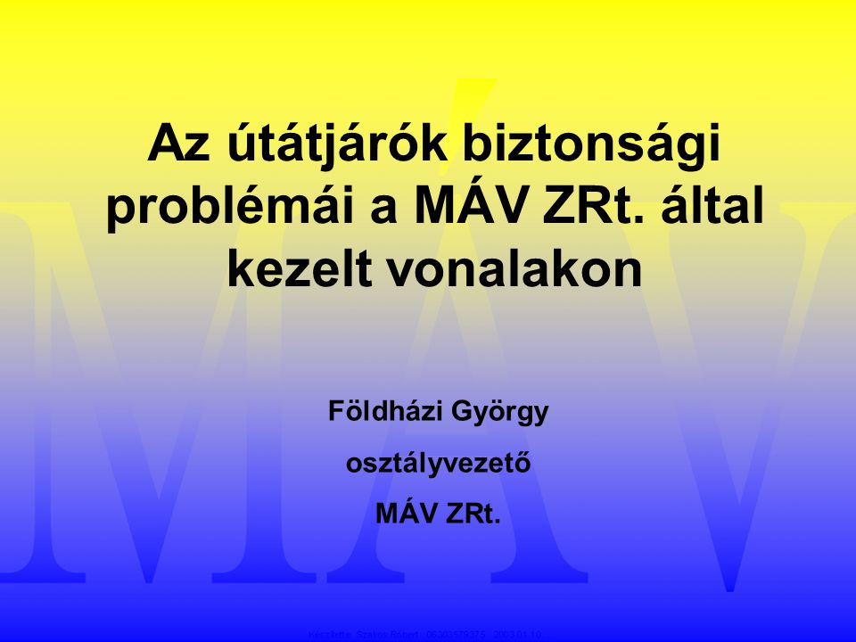 Az útátjárók biztonsági problémái a MÁV ZRt. által kezelt vonalakon