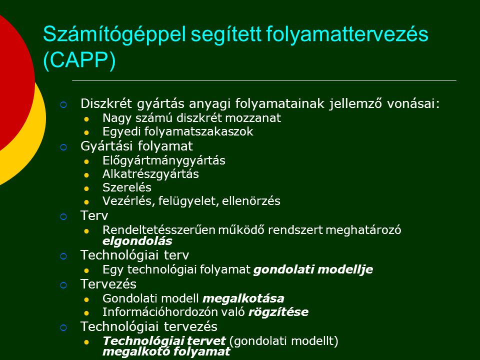 Számítógéppel segített folyamattervezés (CAPP)