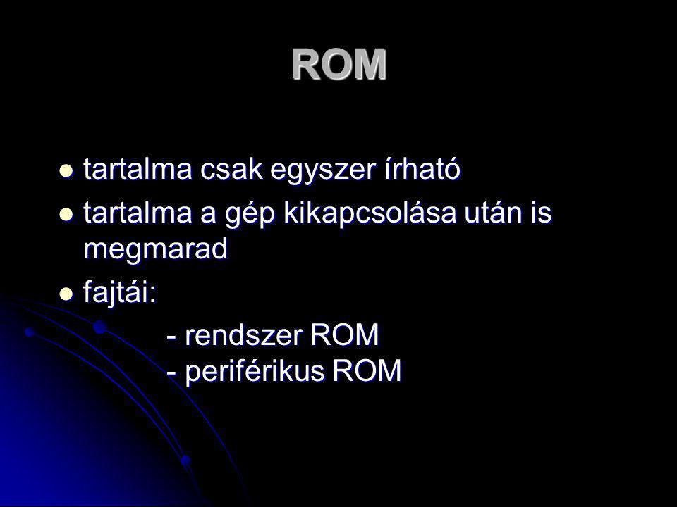 ROM tartalma csak egyszer írható