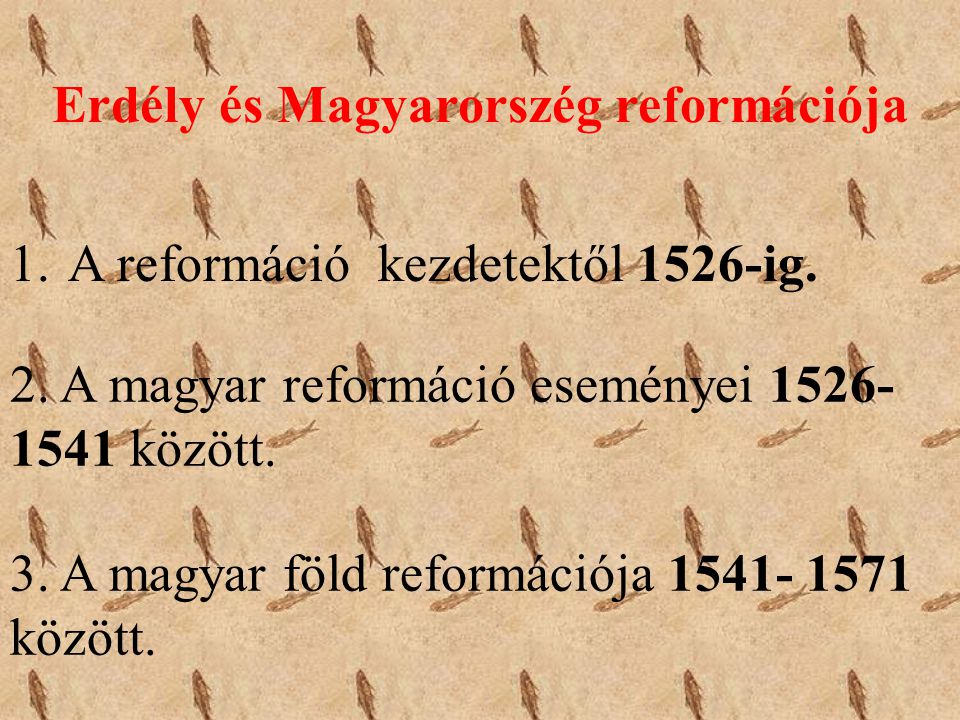 Erdély és Magyarorszég reformációja
