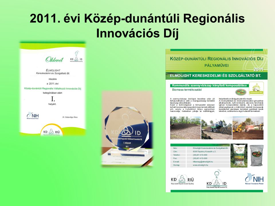 2011. évi Közép-dunántúli Regionális Innovációs Díj
