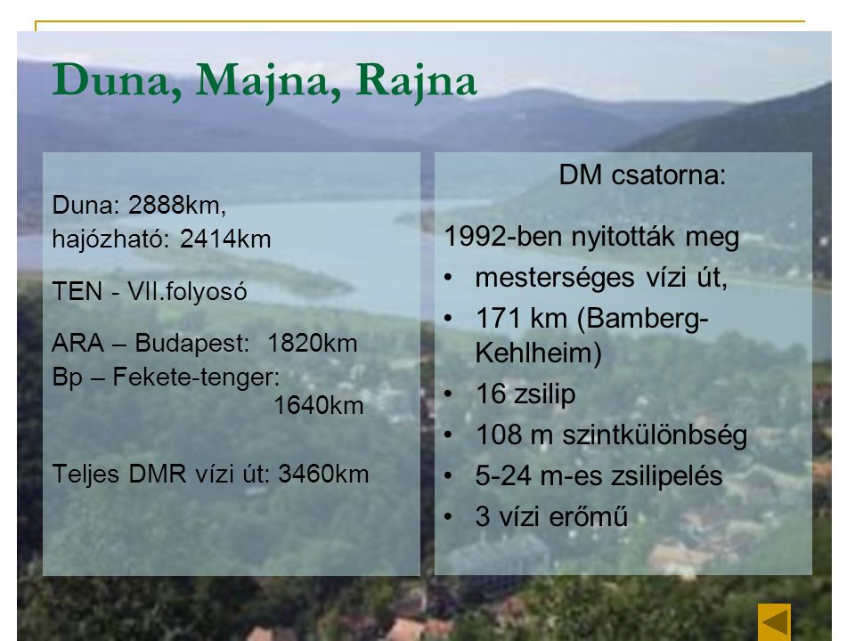 Duna, Majna, Rajna DM csatorna: 1992-ben nyitották meg