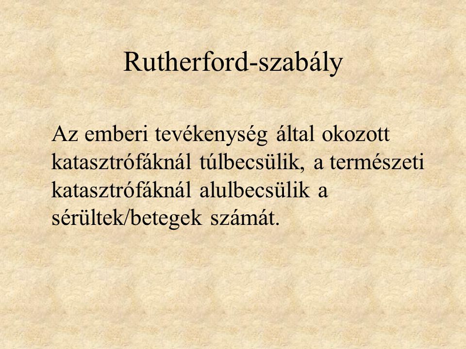 Rutherford-szabály Az emberi tevékenység által okozott