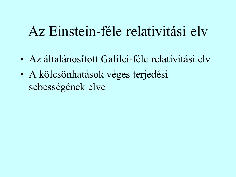 Az Einstein-féle relativitási elv