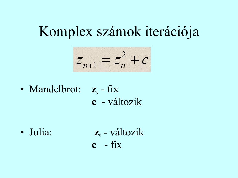 Komplex számok iterációja