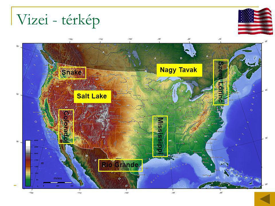 Vizei - térkép Szent Lőrinc Nagy Tavak Snake Salt Lake Colorado