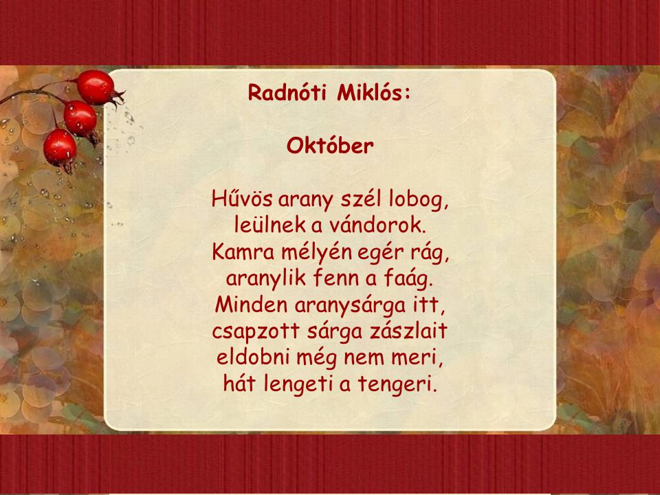 Radnóti Miklós: Október.