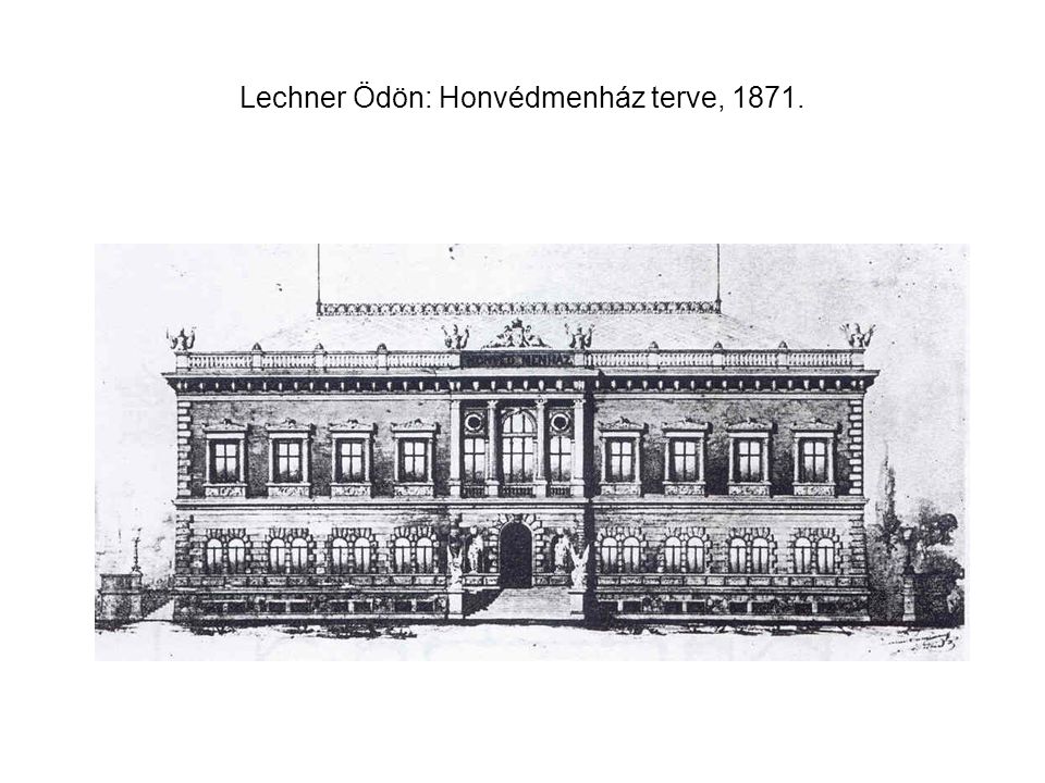 Lechner Ödön: Honvédmenház terve, 1871.