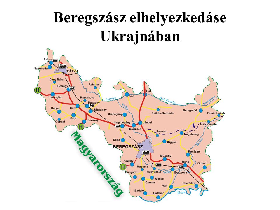 Beregszász elhelyezkedáse Ukrajnában