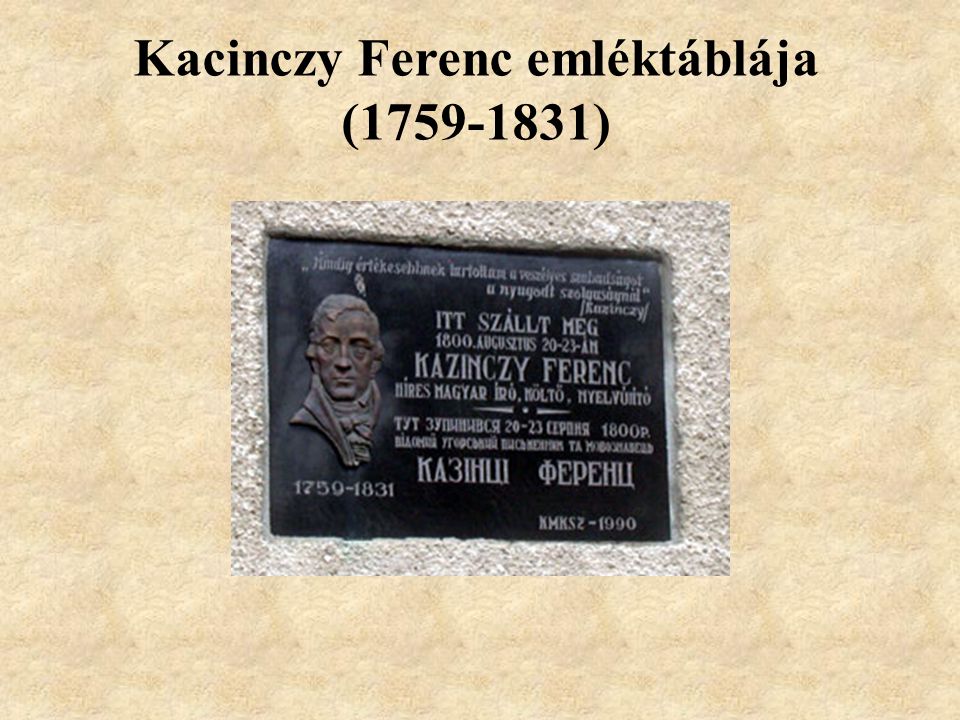 Kacinczy Ferenc emléktáblája ( )