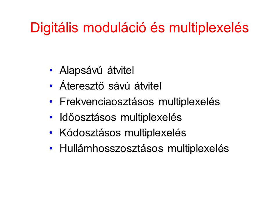 Digitális moduláció és multiplexelés