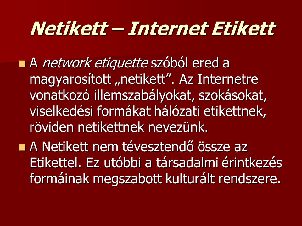 Netikett – Internet Etikett