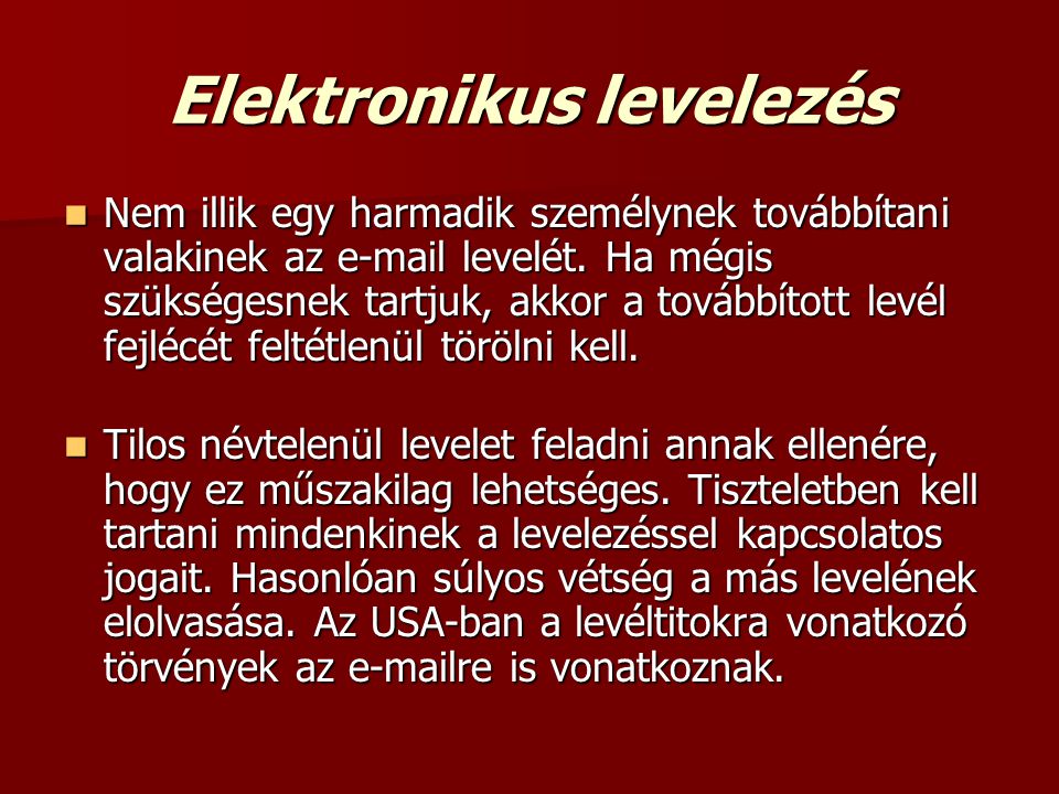 Elektronikus levelezés