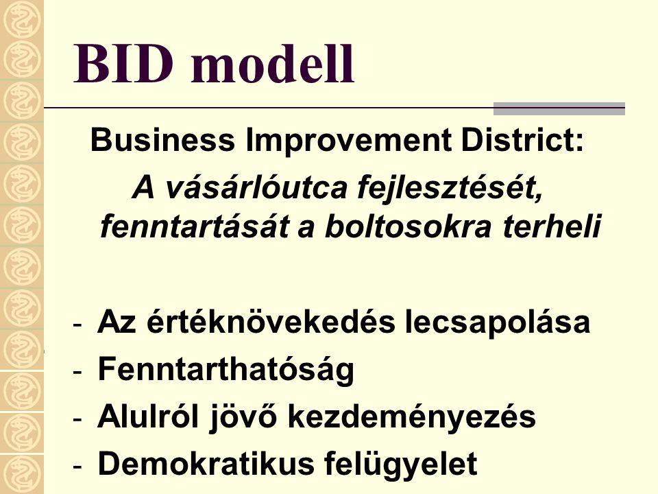 BID modell Business Improvement District: