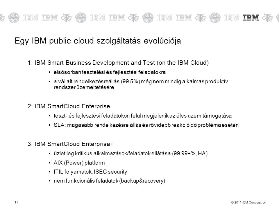 Egy IBM public cloud szolgáltatás evolúciója