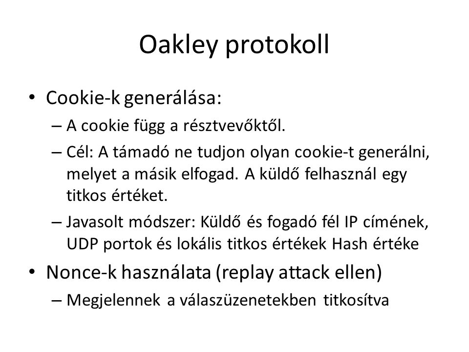Oakley protokoll Cookie-k generálása: