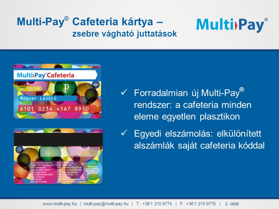 Multi-Pay® Cafeteria kártya –