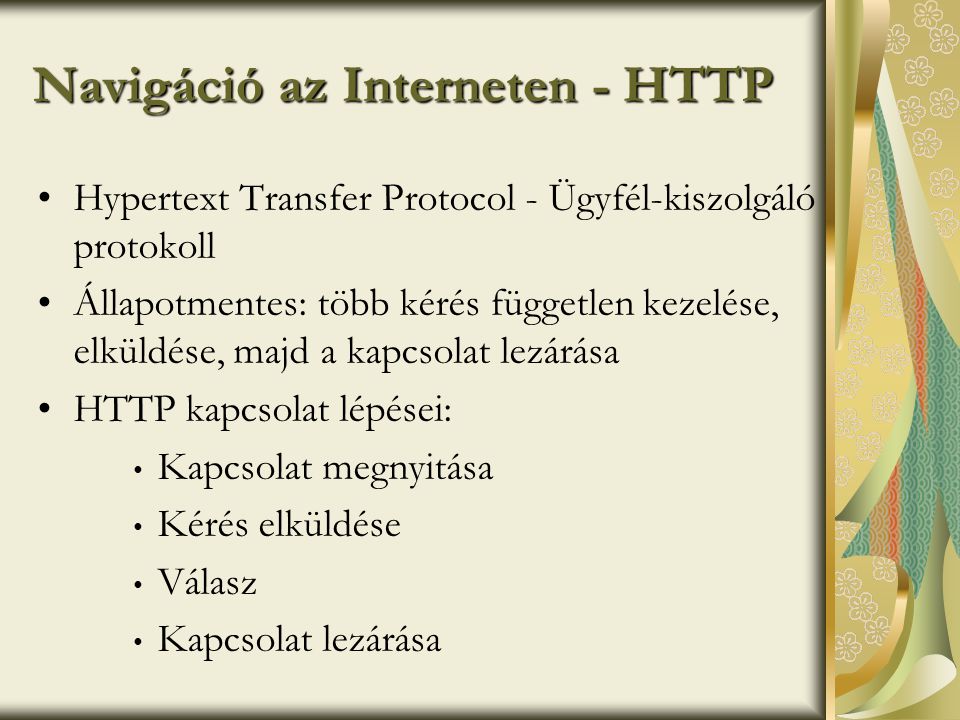 Navigáció az Interneten - HTTP