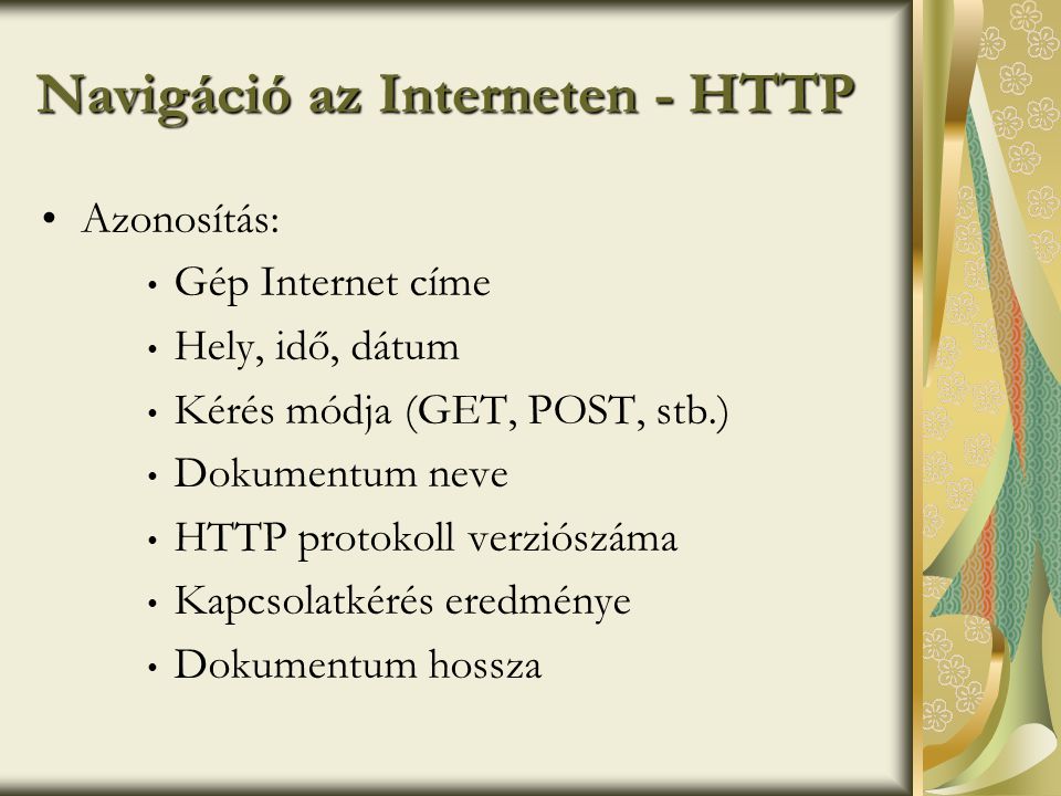 Navigáció az Interneten - HTTP