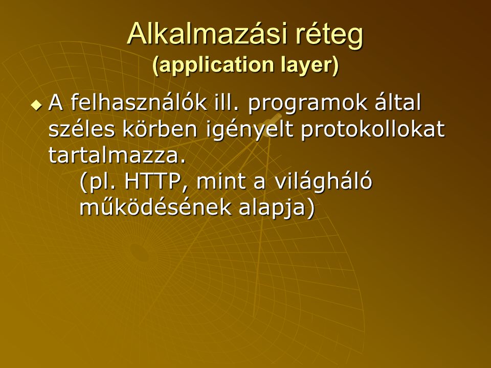 Alkalmazási réteg (application layer)