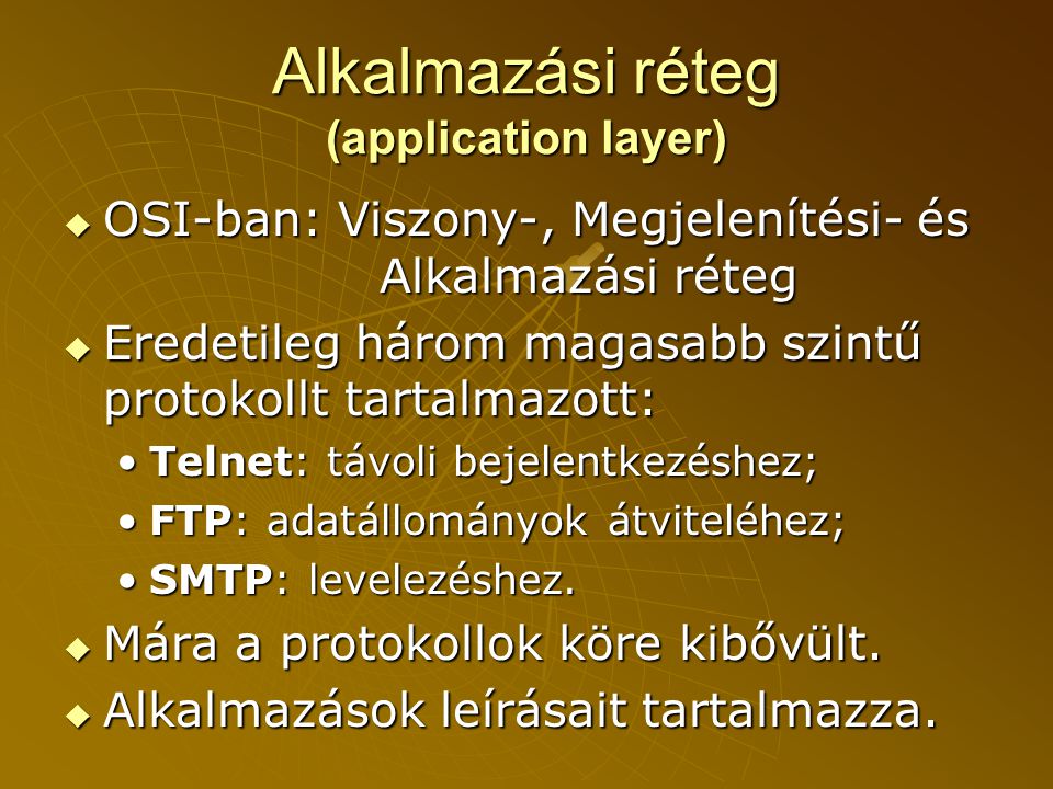 Alkalmazási réteg (application layer)