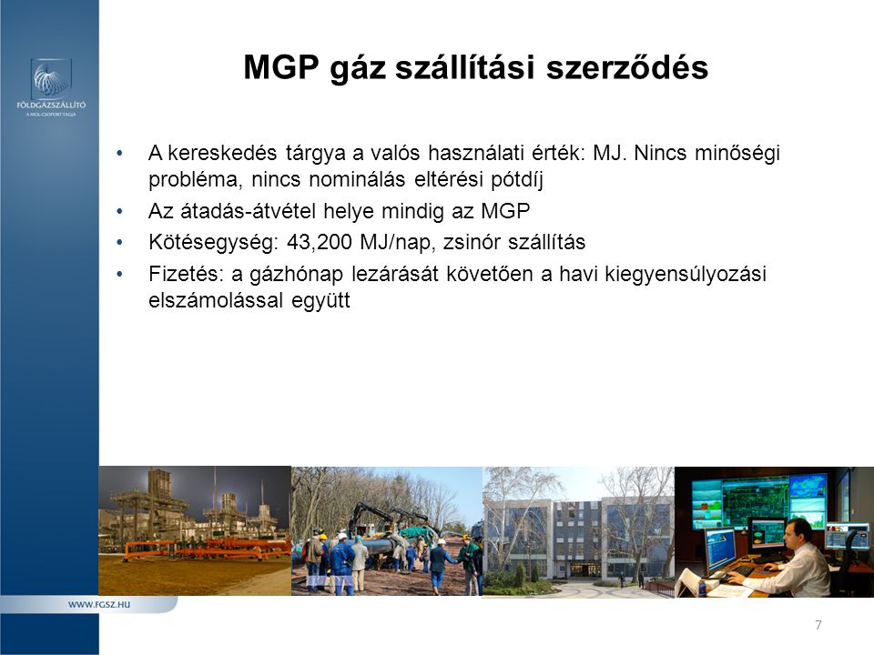 MGP gáz szállítási szerződés