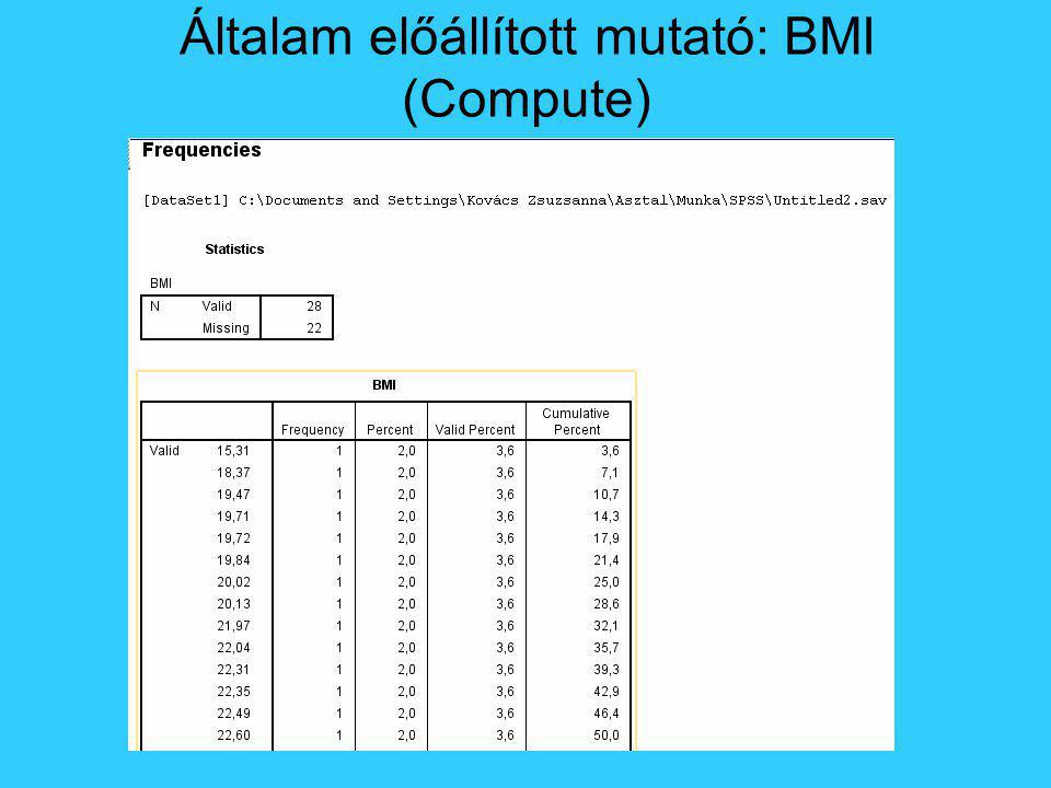 Általam előállított mutató: BMI (Compute)