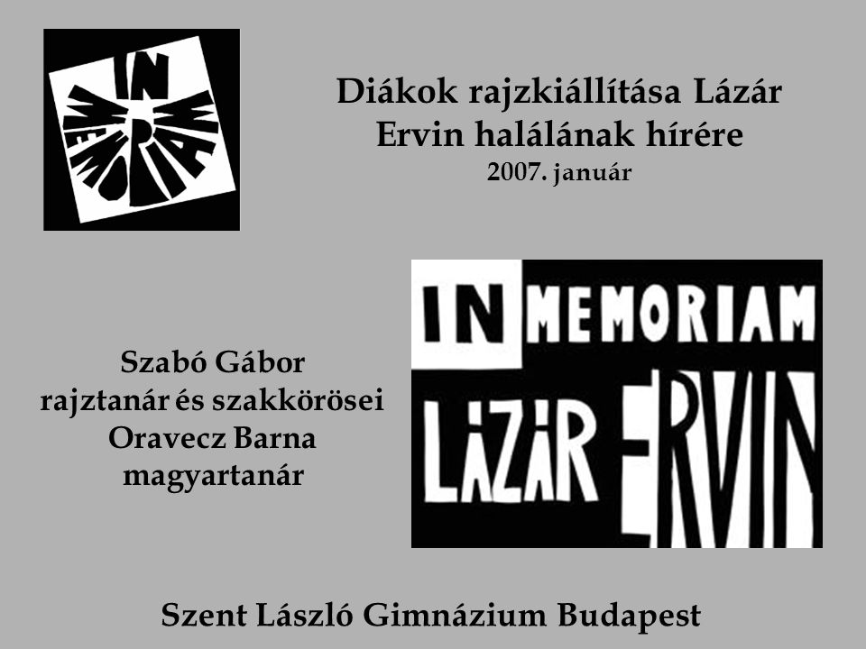 Diákok rajzkiállítása Lázár Ervin halálának hírére
