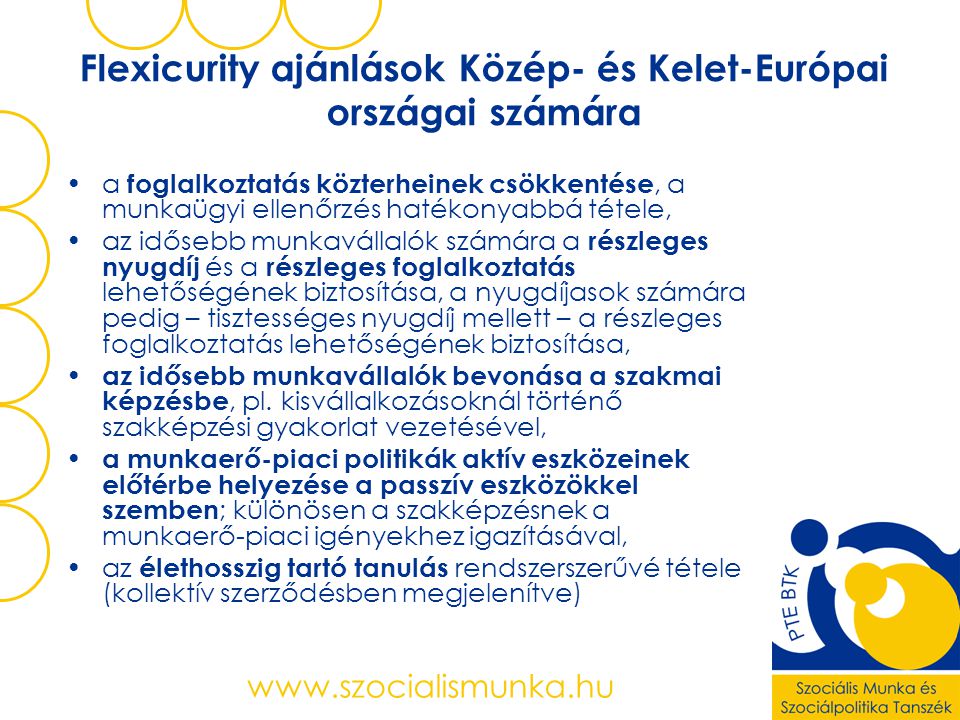 Flexicurity ajánlások Közép- és Kelet-Európai országai számára