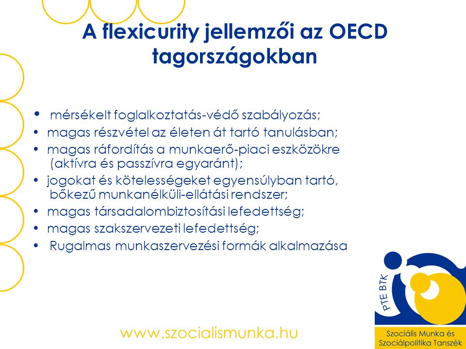 A flexicurity jellemzői az OECD tagországokban