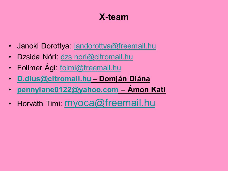 X-team Janoki Dorottya: