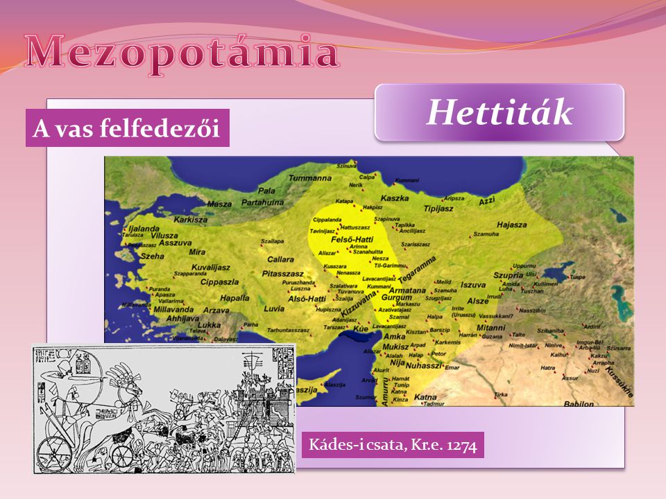 Mezopotámia Hettiták A vas felfedezői Kádes-i csata, Kr.e. 1274