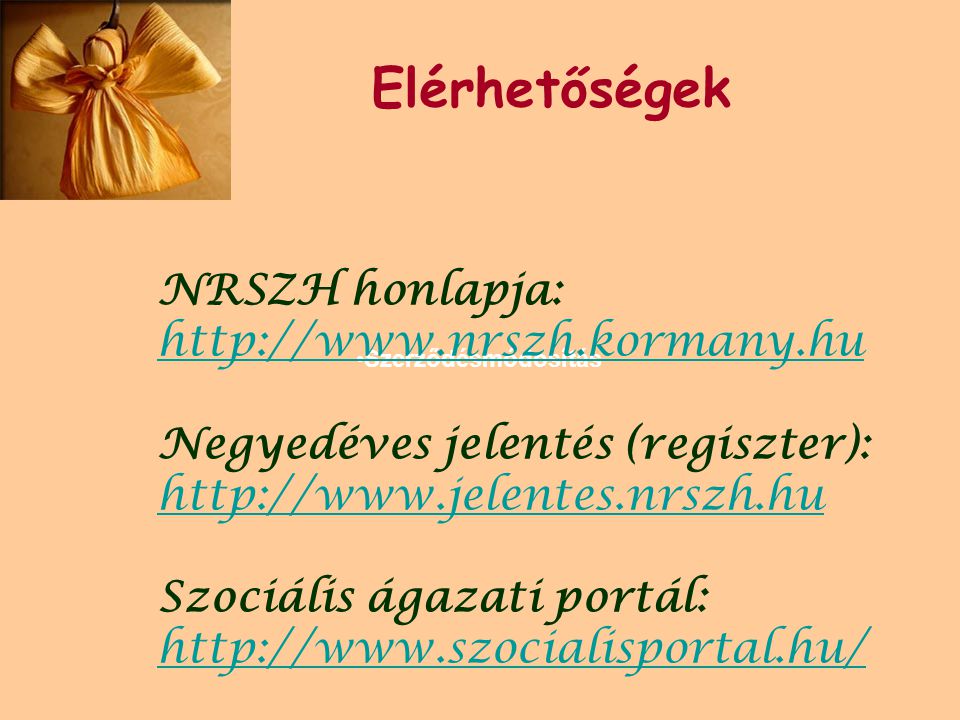 Elérhetőségek NRSZH honlapja: