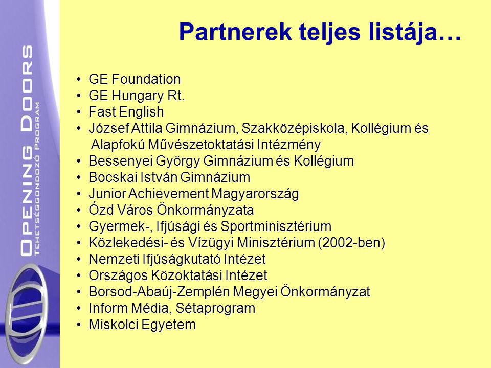 Partnerek teljes listája…