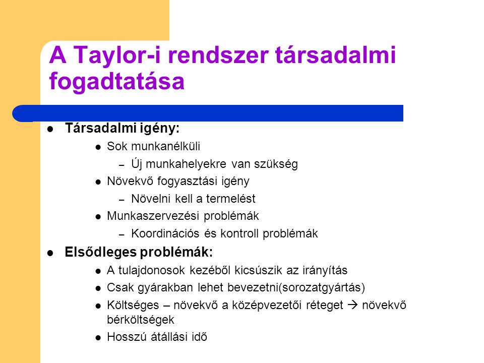 A Taylor-i rendszer társadalmi fogadtatása