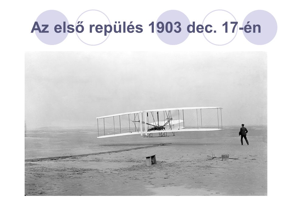 Az első repülés 1903 dec. 17-én