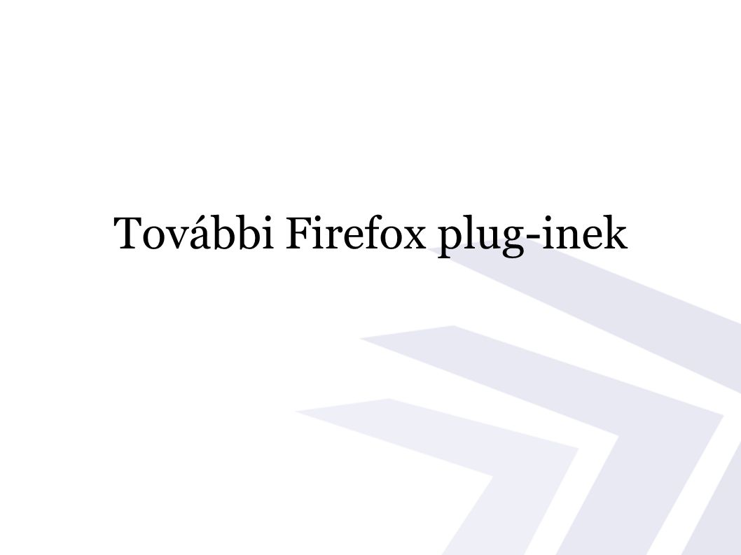 További Firefox plug-inek
