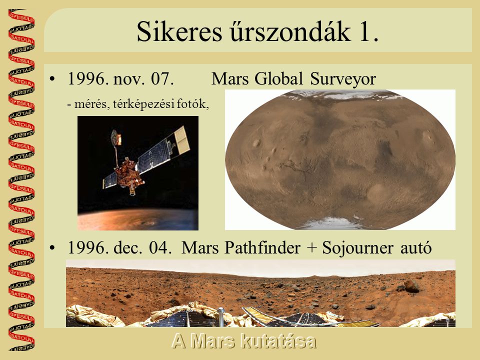 Sikeres űrszondák nov. 07. Mars Global Surveyor