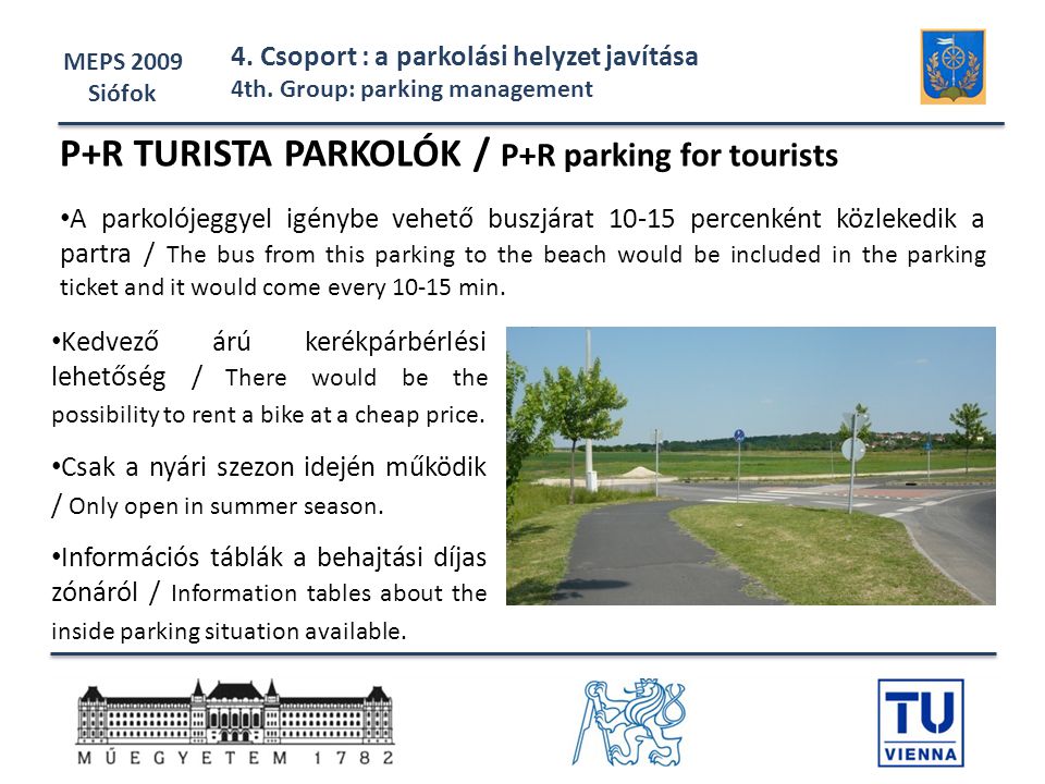 P+R TURISTA PARKOLÓK / P+R parking for tourists