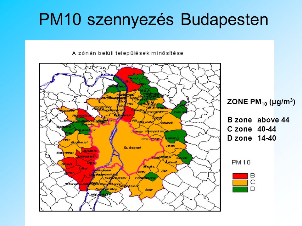 PM10 szennyezés Budapesten