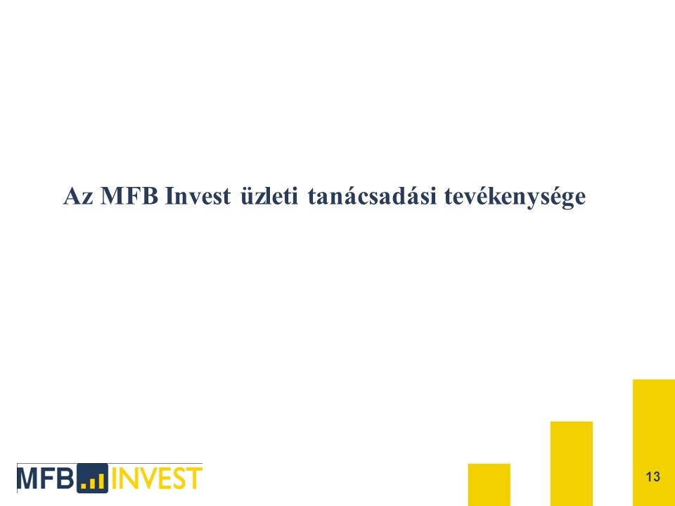Az MFB Invest üzleti tanácsadási tevékenysége