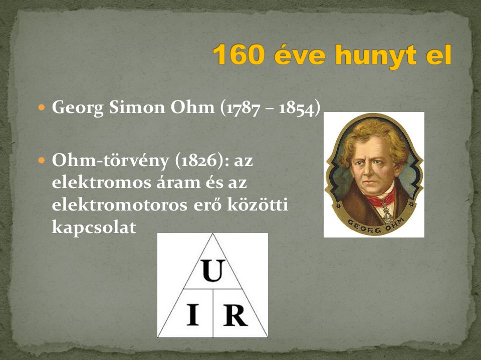160 éve hunyt el Georg Simon Ohm (1787 – 1854)