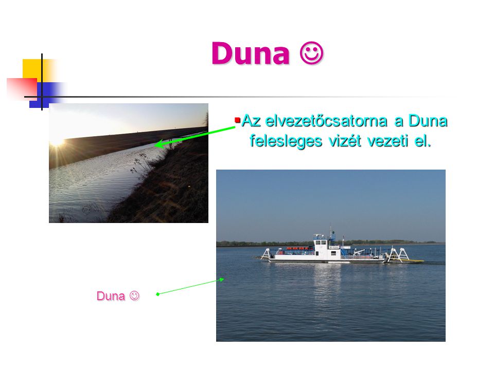 Az elvezetőcsatorna a Duna felesleges vizét vezeti el.