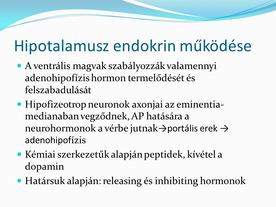 Hipotalamusz endokrin működése