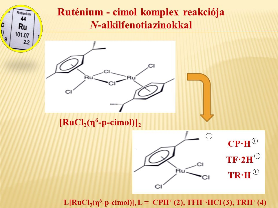 Ruténium - cimol komplex reakciója N-alkilfenotiazinokkal