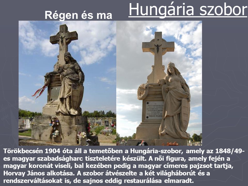Hungária szobor Régen és ma