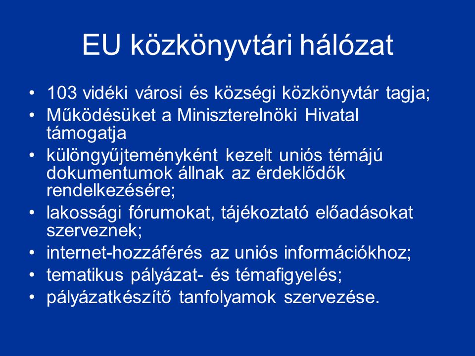 EU közkönyvtári hálózat