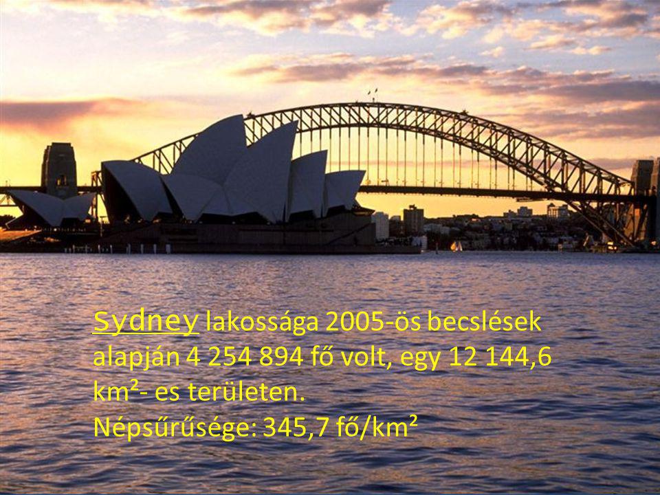 Sydney lakossága 2005-ös becslések alapján fő volt, egy ,6 km²- es területen.