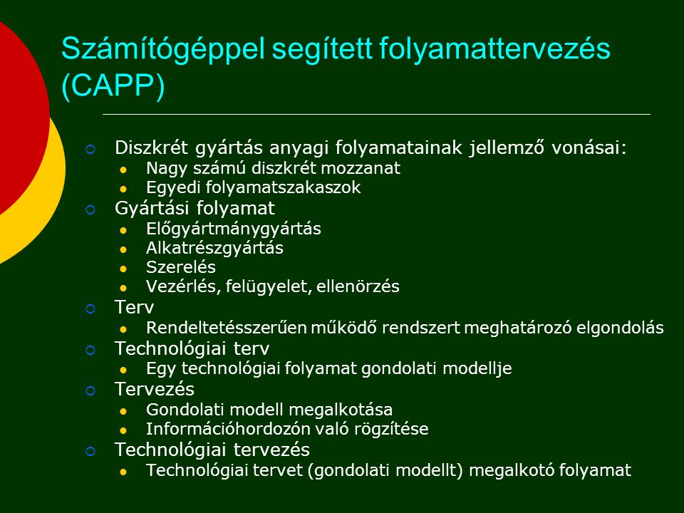 Számítógéppel segített folyamattervezés (CAPP)