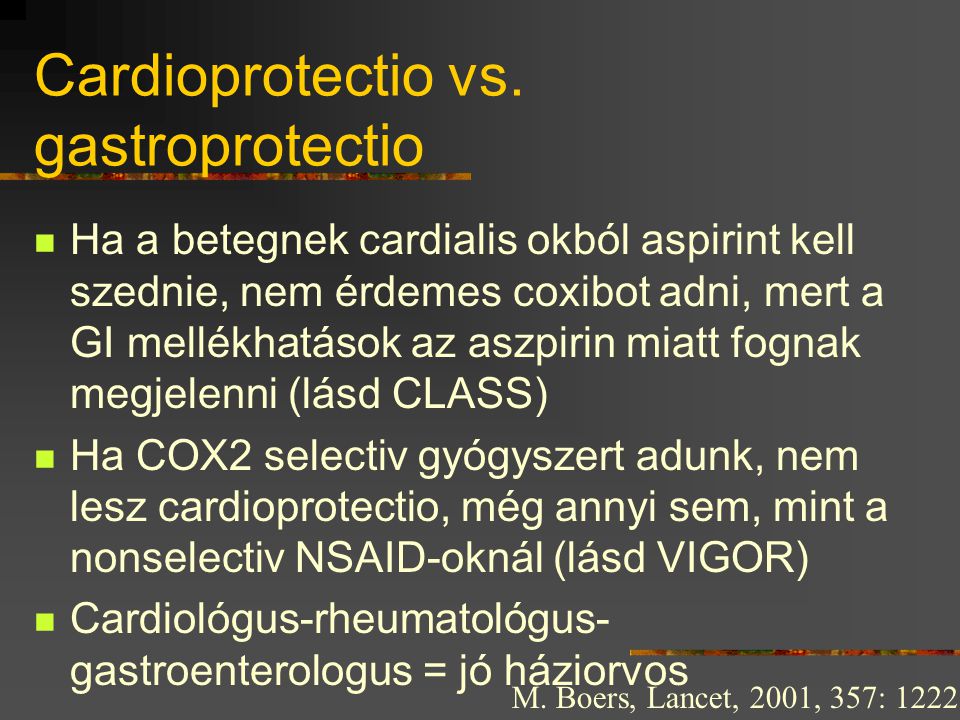 Cardioprotectio vs. gastroprotectio